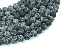 Matte Snowflake Obsidian, 10mm, Round Beads-RainbowBeads