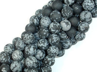 Matte Snowflake Obsidian, 10mm, Round Beads-RainbowBeads