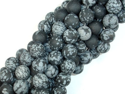 Matte Snowflake Obsidian, 10mm, Round Beads-RainbowBeads