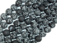 Matte Snowflake Obsidian, 10mm, Round Beads-RainbowBeads