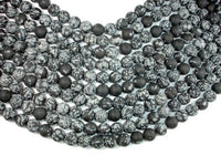 Matte Snowflake Obsidian, 10mm, Round Beads-RainbowBeads