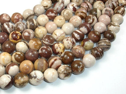 Brown Zebra Jasper Beads, 12mm Round Beads-RainbowBeads