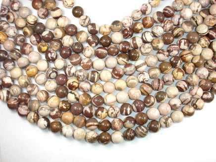 Brown Zebra Jasper Beads, 12mm Round Beads-RainbowBeads