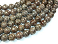 Brown Snowflake Obsidian Beads, 12mm Round Beads-RainbowBeads