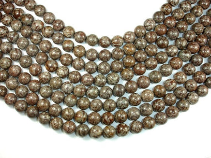 Brown Snowflake Obsidian Beads, 12mm Round Beads-RainbowBeads