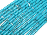Turquoise Howlite, 4 x 13mm Tube Beads-RainbowBeads