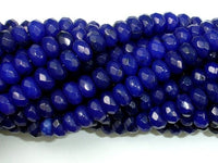 Dark Blue Jade, Approx 5x8mm Faceted Rondelle-RainbowBeads