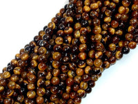 Tiger Eye, 4.5mm Round Beads-RainbowBeads