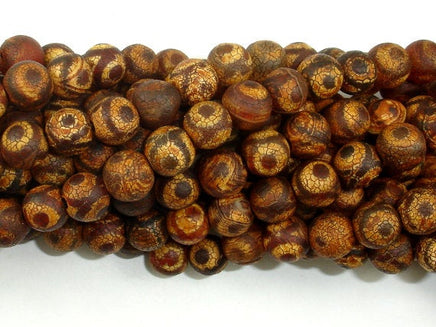 Matte Tibetan Agate Beads, 8mm Round Beads-RainbowBeads