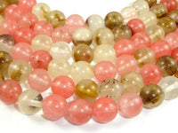 Fire Cherry Quartz Beads, 12mm, Round Beads-RainbowBeads