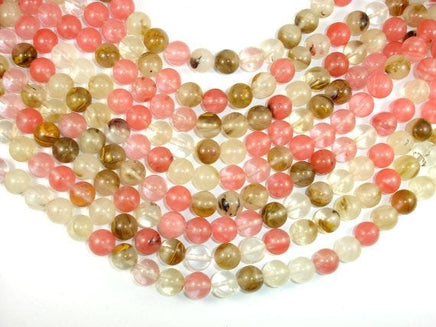 Fire Cherry Quartz Beads, 12mm, Round Beads-RainbowBeads