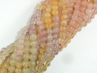 Mixed Quartz- Rose Quartz, Amethyst, Citrine, Prehnite Beads, Round 6mm-RainbowBeads