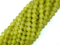 Olive Jade Beads, 6mm Round Beads-RainbowBeads