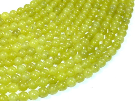 Olive Jade Beads, 6mm Round Beads-RainbowBeads