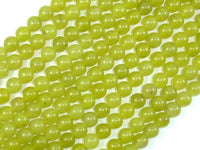 Olive Jade Beads, 6mm Round Beads-RainbowBeads