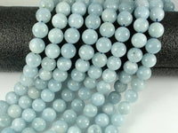 Genuine Aquamarine Beads, 10mm Round Beads-RainbowBeads