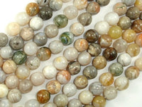 Bamboo Leaf Agate, 8mm (8.3 mm) Round Beads-RainbowBeads