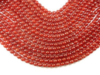 Carnelian Beads, 8mm, Red, Faceted Round Beads-RainbowBeads