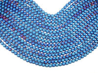Druzy Agate Beads, Blue Geode Beads, 6mm, Round-RainbowBeads