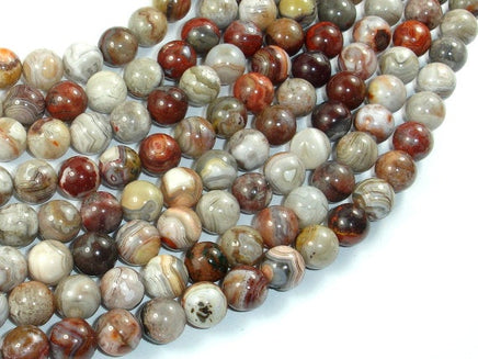 Mexican Crazy Lace Agate Beads, 8mm Round Beads-RainbowBeads