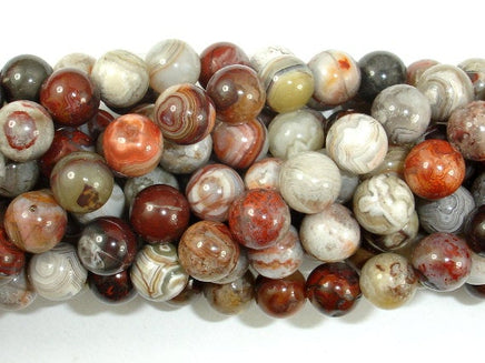 Mexican Crazy Lace Agate Beads, 8mm Round Beads-RainbowBeads