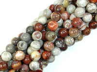 Mexican Crazy Lace Agate Beads, 8mm Round Beads-RainbowBeads