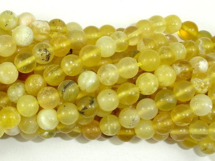 Yellow Opal, 6mm (6.8mm) Round Beads-RainbowBeads