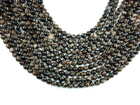 Turritella Agate, Elimia Tenera Fossil Shell, 6mm(6.4mm) Round Beads-RainbowBeads
