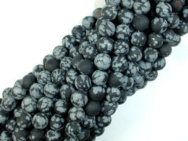 Matte Snowflake Obsidian, 6mm, Round Beads-RainbowBeads