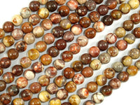 Birdseye Rhyolite, 6mm (6.5mm) Round Beads-RainbowBeads