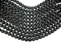 Black Lava Beads, 12mm Round Beads-RainbowBeads