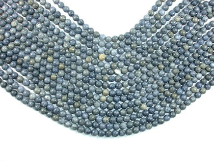 Blue Sponge Coral Beads, 6mm Round Beads-RainbowBeads