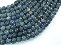 Blue Sponge Coral Beads, 8mm Round Beads-RainbowBeads