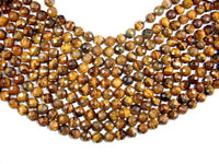Tiger Eye Beads, 10mm Faceted Round-RainbowBeads