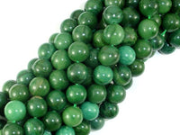 Verdite, African Jade, 10mm (10.4mm) Round Beads-RainbowBeads