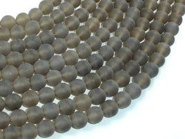 Matte Gray Agate Beads, 8mm Round Beads-RainbowBeads