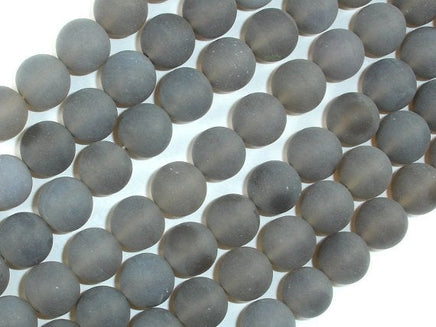 Matte Gray Agate Beads, 10mm Round Beads-RainbowBeads