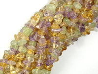 Mixed Quartz- Amethyst, Citrine, Prehnite, Pebble Chips Beads-RainbowBeads