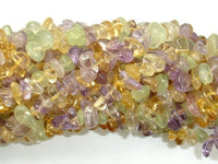 Mixed Quartz- Amethyst, Citrine, Prehnite, Pebble Chips Beads-RainbowBeads