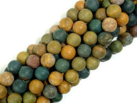 Matte Ocean Jasper, 6mm, Round beads-RainbowBeads