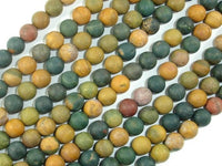 Matte Ocean Jasper, 6mm, Round beads-RainbowBeads