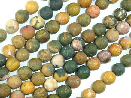 Matte Ocean Jasper, 8mm Round beads-RainbowBeads