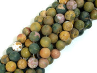 Matte Ocean Jasper, 8mm Round beads-RainbowBeads