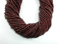 Red Garnet Beads, 3.5mm Round Beads-RainbowBeads