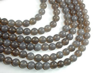 Gray Agate, 10mm Round Beads-RainbowBeads