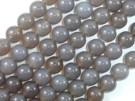 Gray Agate, 10mm Round Beads-RainbowBeads