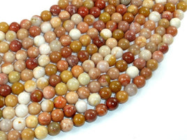 Petrified Wood, 6mm Round Beads-RainbowBeads