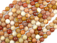 Petrified Wood, 6mm Round Beads-RainbowBeads