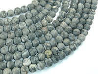 Matte Gray Picture Jasper Beads, 8mm, Round-RainbowBeads