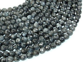 Black Labradorite, Larvikite, 6mm Faceted Round Beads, 14 Inch-RainbowBeads